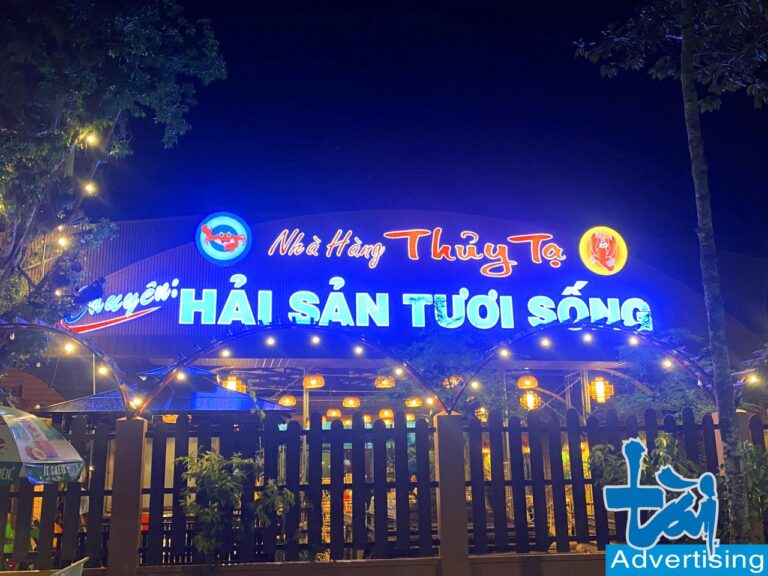 Quảng cáo Tài Long An thi công chữ nổi hộp đèn led nhà hàng Thủy Tạ