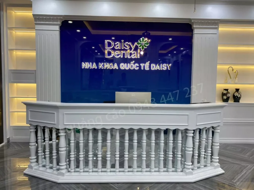Quảng cáo Tài Long An thi công mặt dựng 3D sáng tạo cho Nha khoa quốc tế Daisy