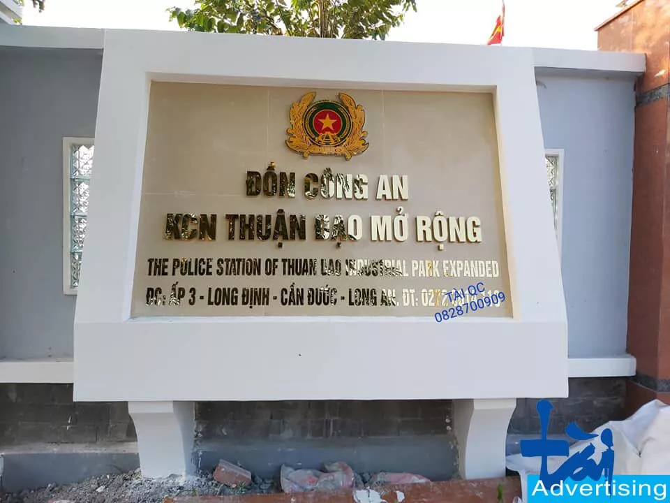 Quảng cáo Tài Long An gia công chữ inox Bộ Công An